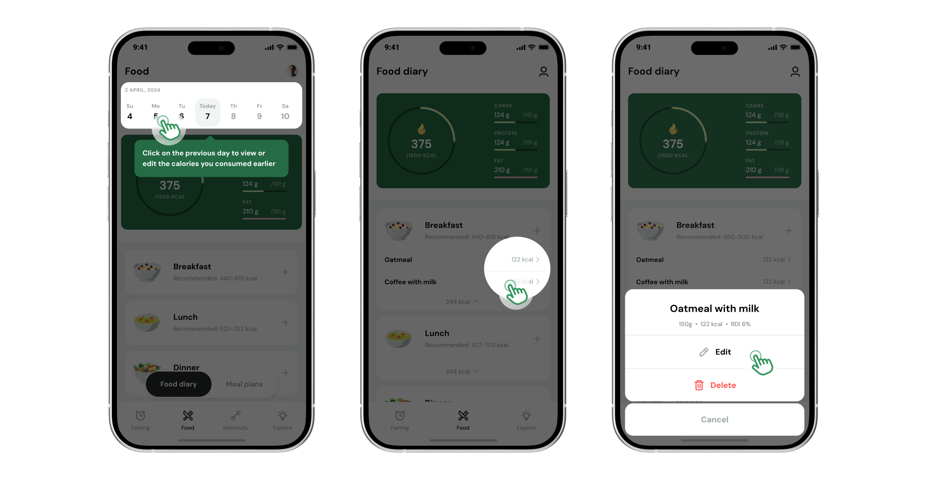 Can I edit my previous days in the Food tab_.png